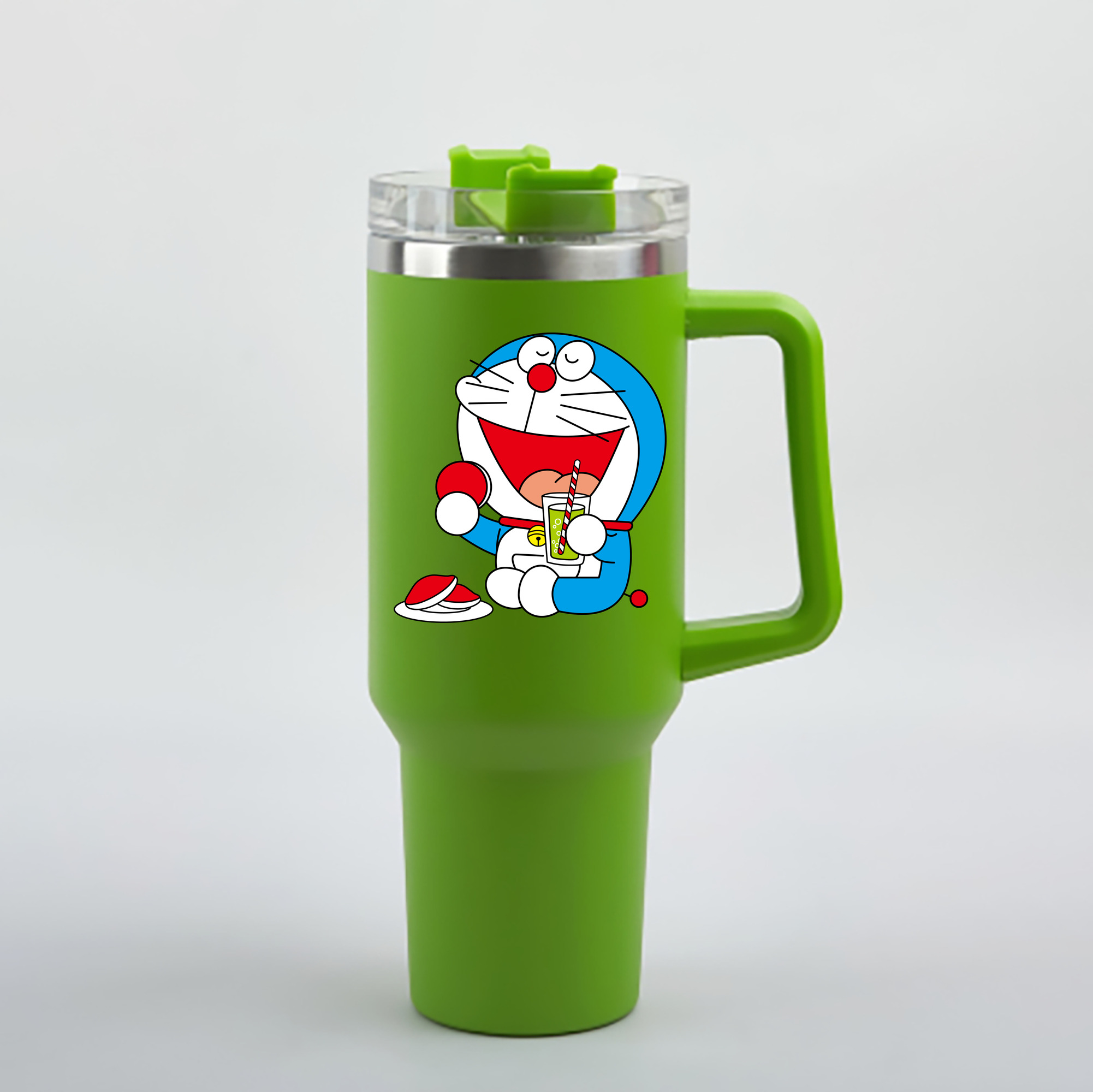 （画像用） ドラえもん Doraemon 1200mL車用タンブラー - クリスタルステッカー（プラスチックストロー付き）